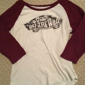 White and Maroon Vans Shirt